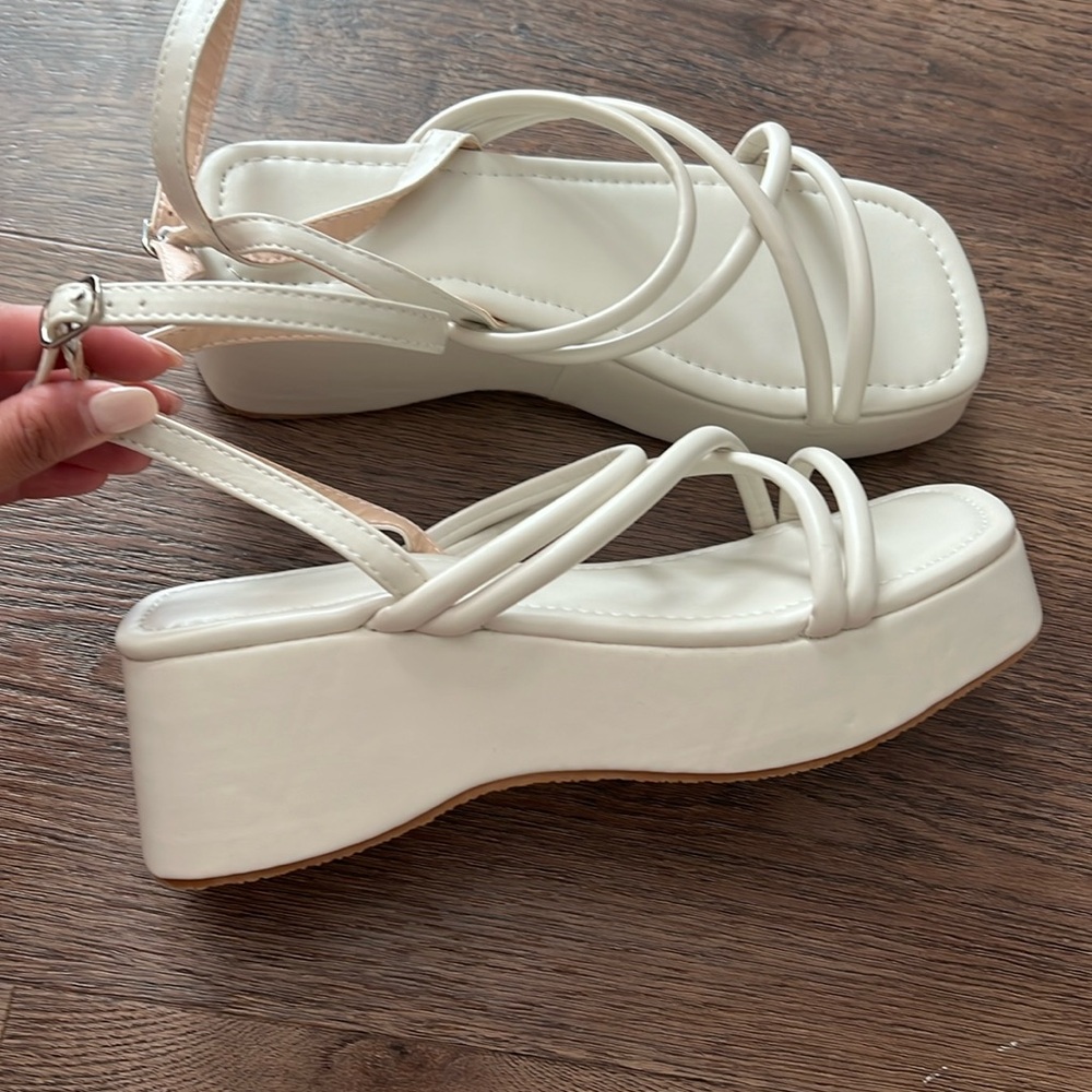 white platform sandals